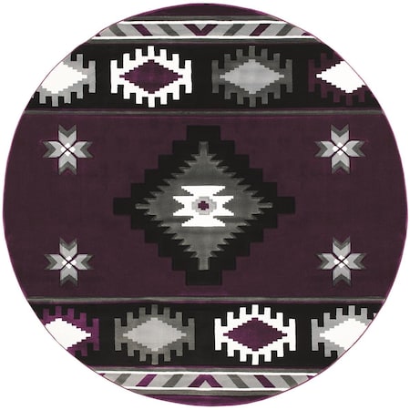 United Weavers Of America 7 ft. 10 in. Bristol Caliente Plum Round Rug 2050 10482 88R